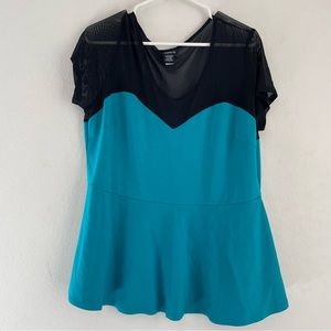 Torrid Black and Teal Blouse
